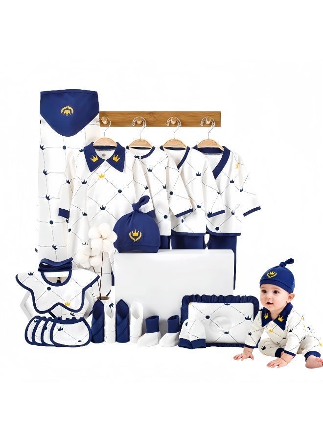 LBMT 24PCS Newborn Baby Gifts Set,Cute Newborn Gift Set,Baby Clothes Accessories Set for Baby,Premium Cotton with Cute crown pattern, Perfect Gift Box for Spring Summer Autumn Winter Four Seasons,Great gift for babies aged 0-12 months - Image 1